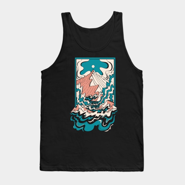 Waves to the mountains Tank Top by Swadeillustrations